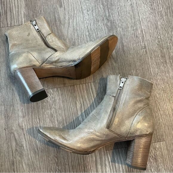 SILVANO SASSETTI Gray Leather Zipper Ankle Boots - Picture 2 of 13